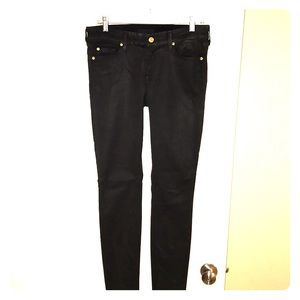 7 For All Mankind Black Waxed Jeans